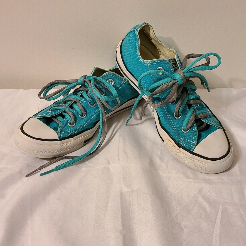 Converse All Star Unisex Low Top Men's Sz 4 Woman's Sz 6 Teal Sneakers Shoes - Picture 3 of 10